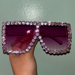 Purple Rhinestone Sunglasses